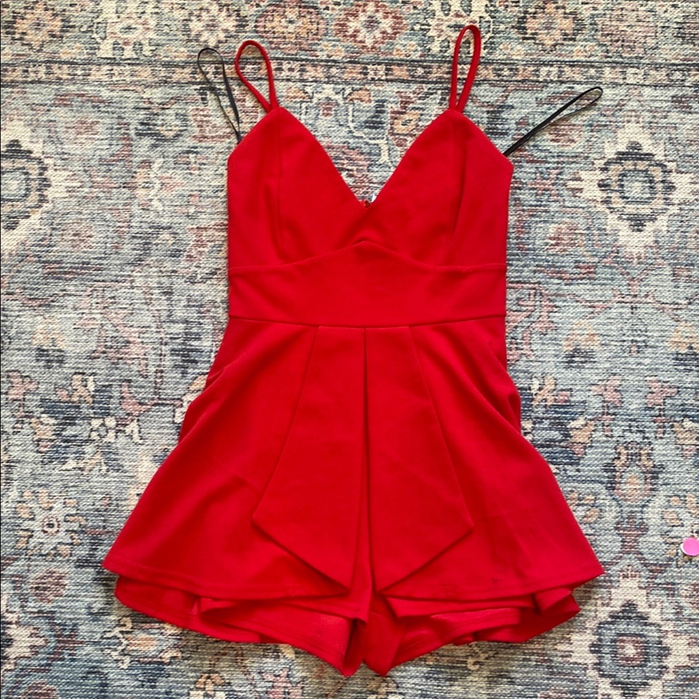 A'gaci Red Strappy Romper